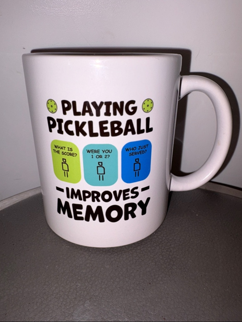'Playing Pickleball Improves Memory' Ceramic Coffee Mug, 12 Oz